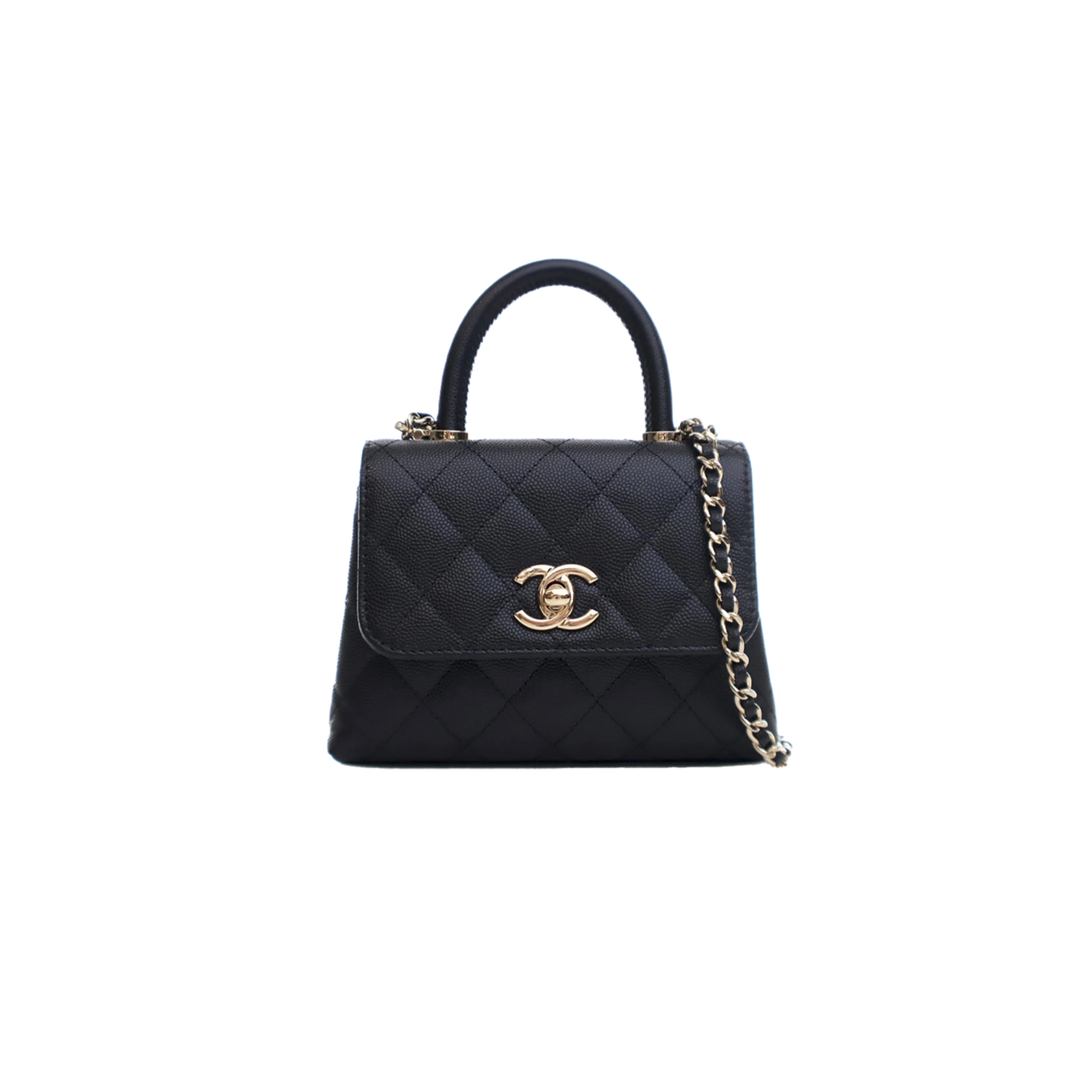 Ch*el master mini black caviar coco handle (14.5*11.5*5.5cm)